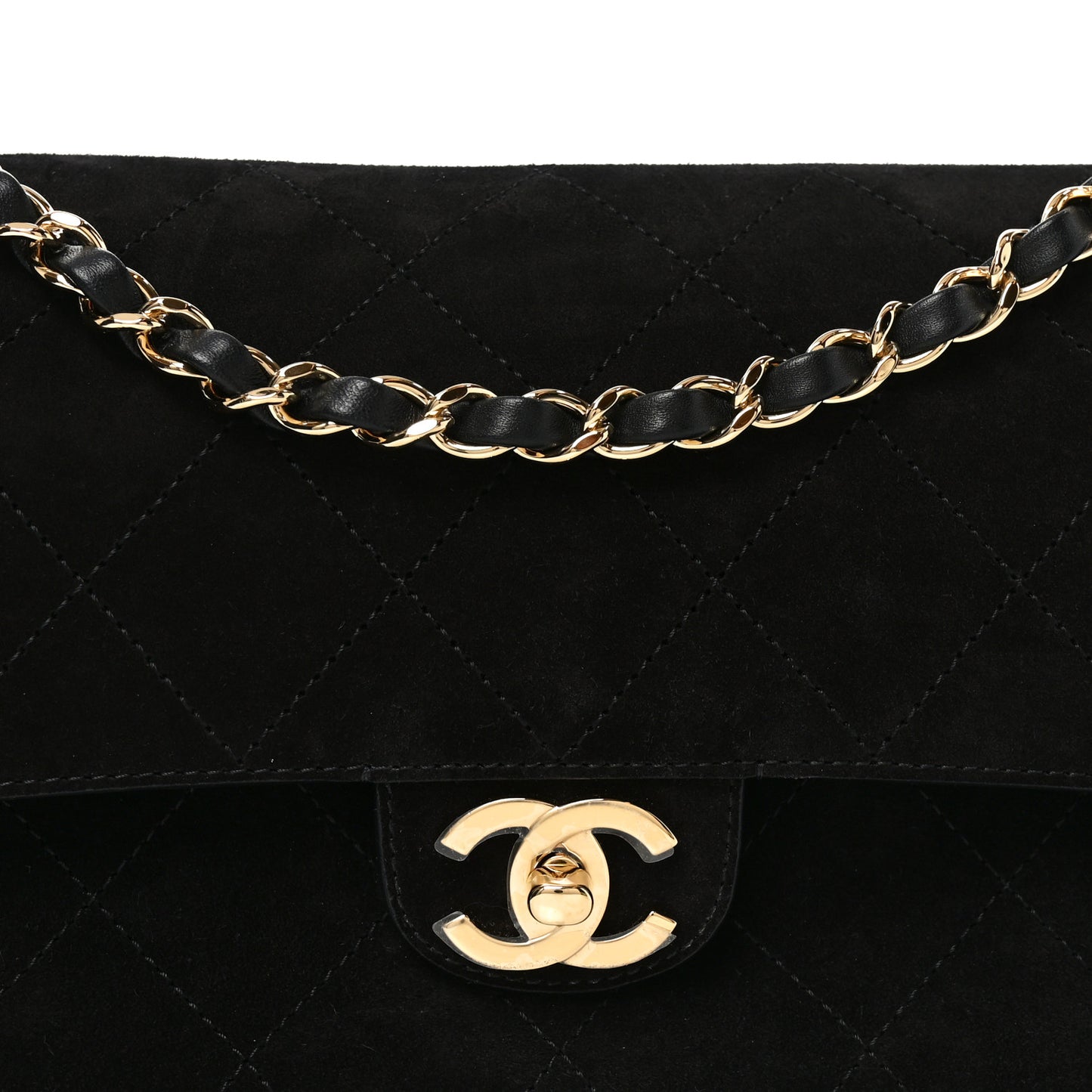 Suede Calfskin Small Souplissimo Maxi Flap Black