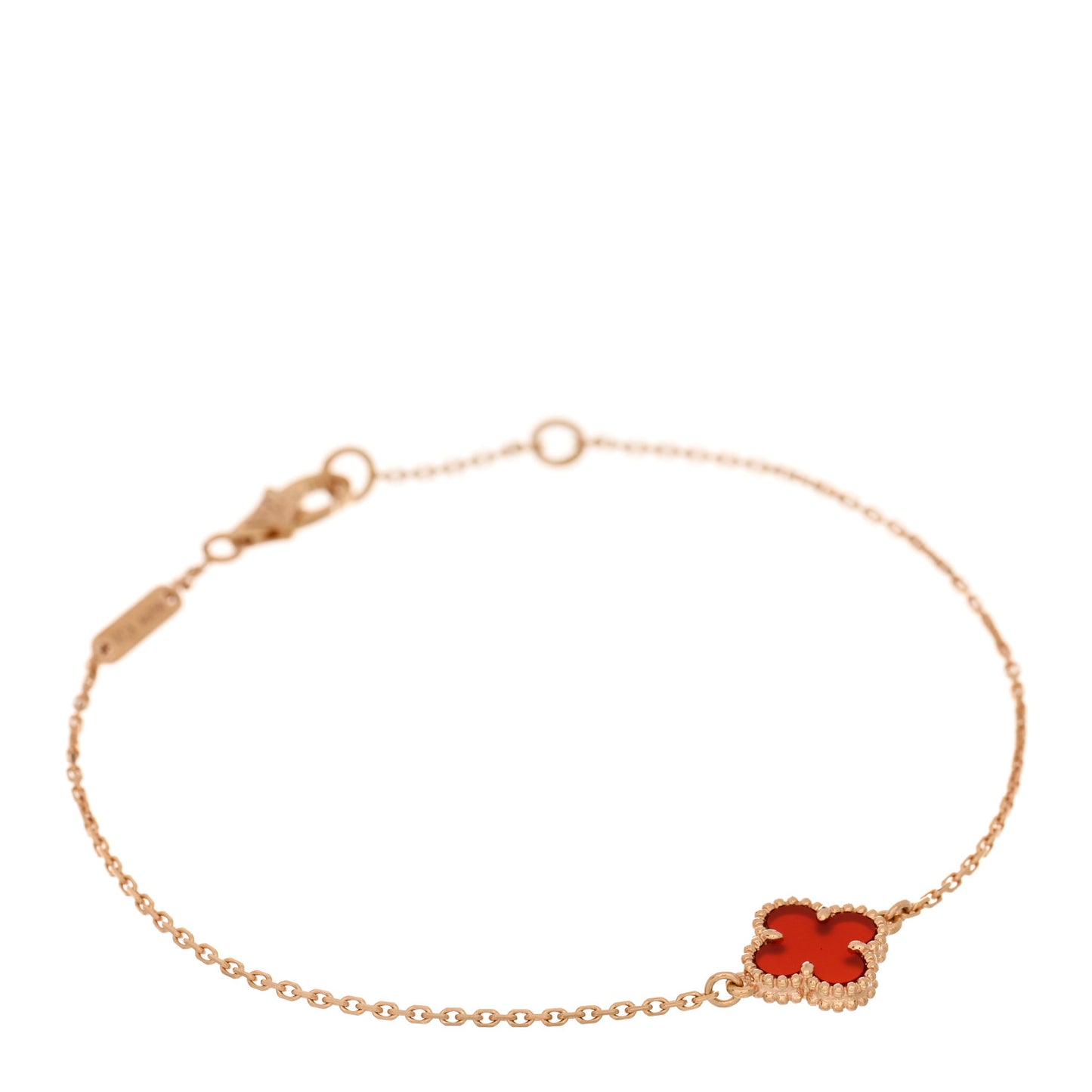 18K Rose Gold Carnelian Sweet Alhambra Bracelet