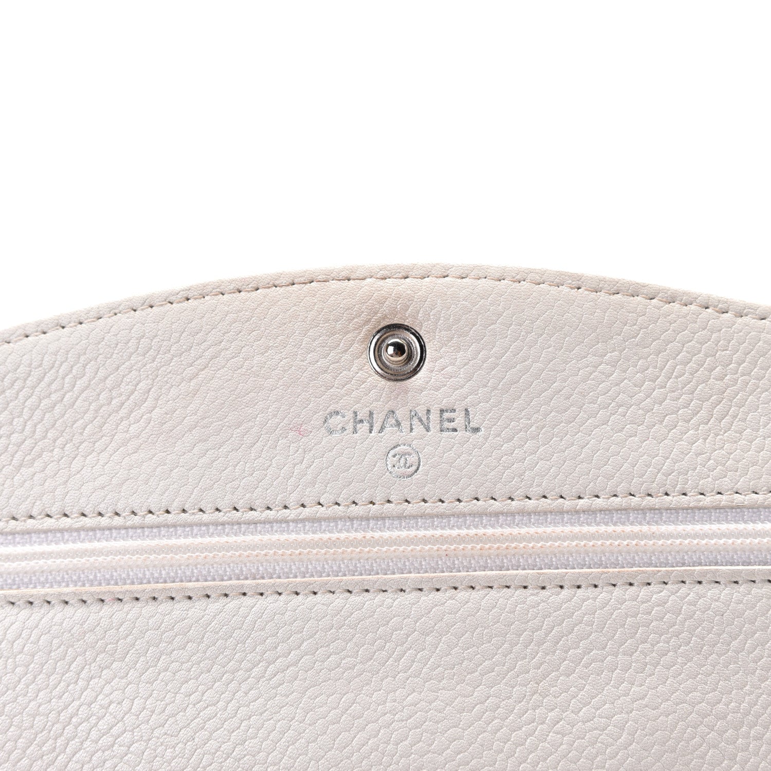 Chanel Caviar Timeless CC Wallet on Chain WOC White 4 of 10