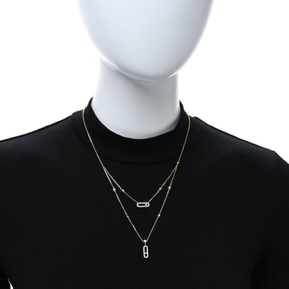 Messika 18K Yellow Gold Diamond Move Uno 2 Rows Pave Necklace 3 of 5