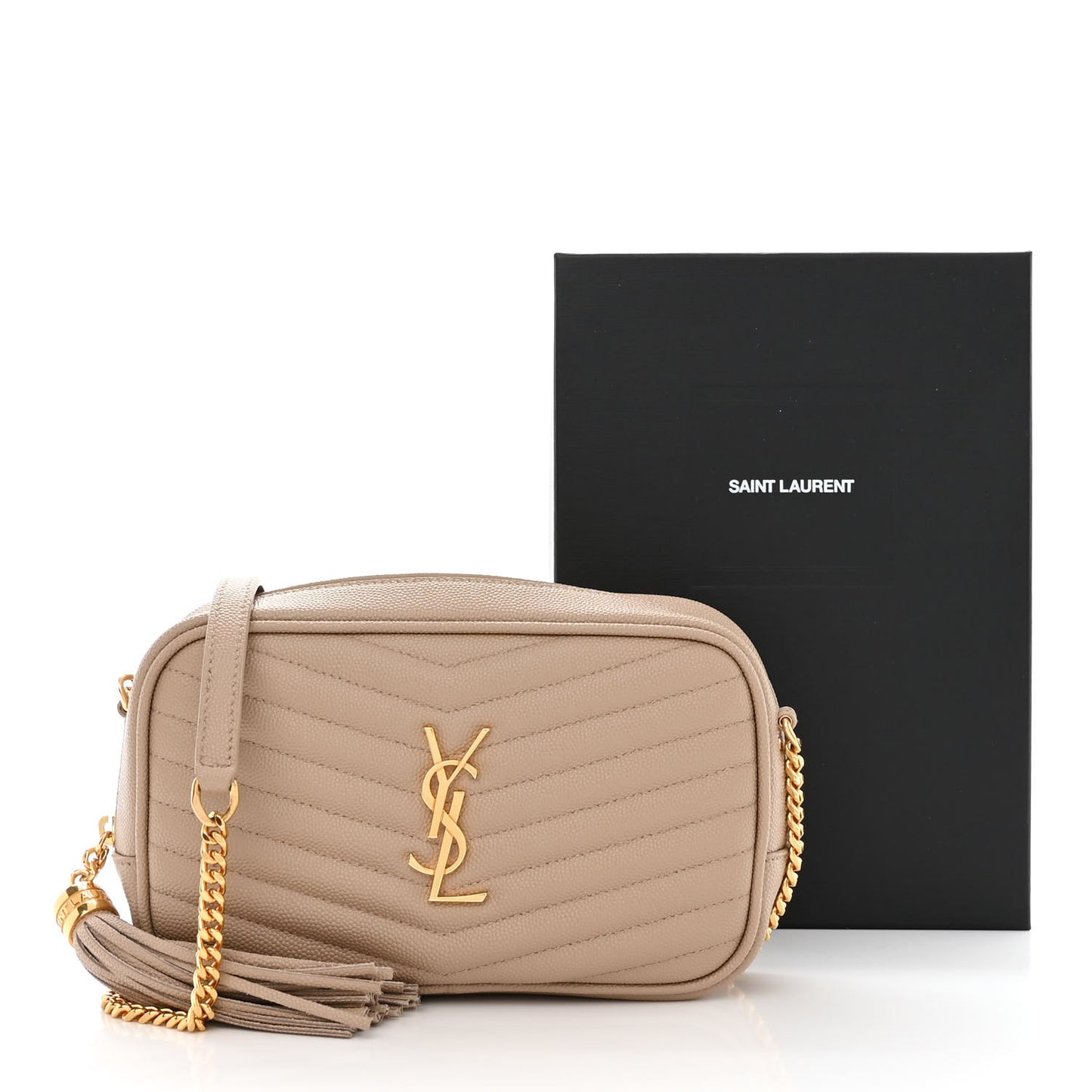 Grain De Poudre Matelasse Monogram Mini Lou Camera Bag Dark Beige