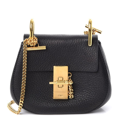 Chloe Grained Lambskin Mini Drew Shoulder Bag Black 1 of 8