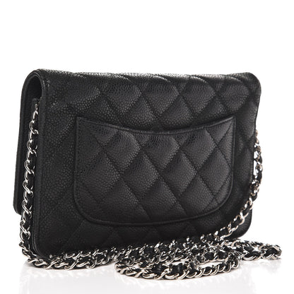 Chanel Iridescent Caviar Quilted Wallet On Chain WOC Black 3 of 8