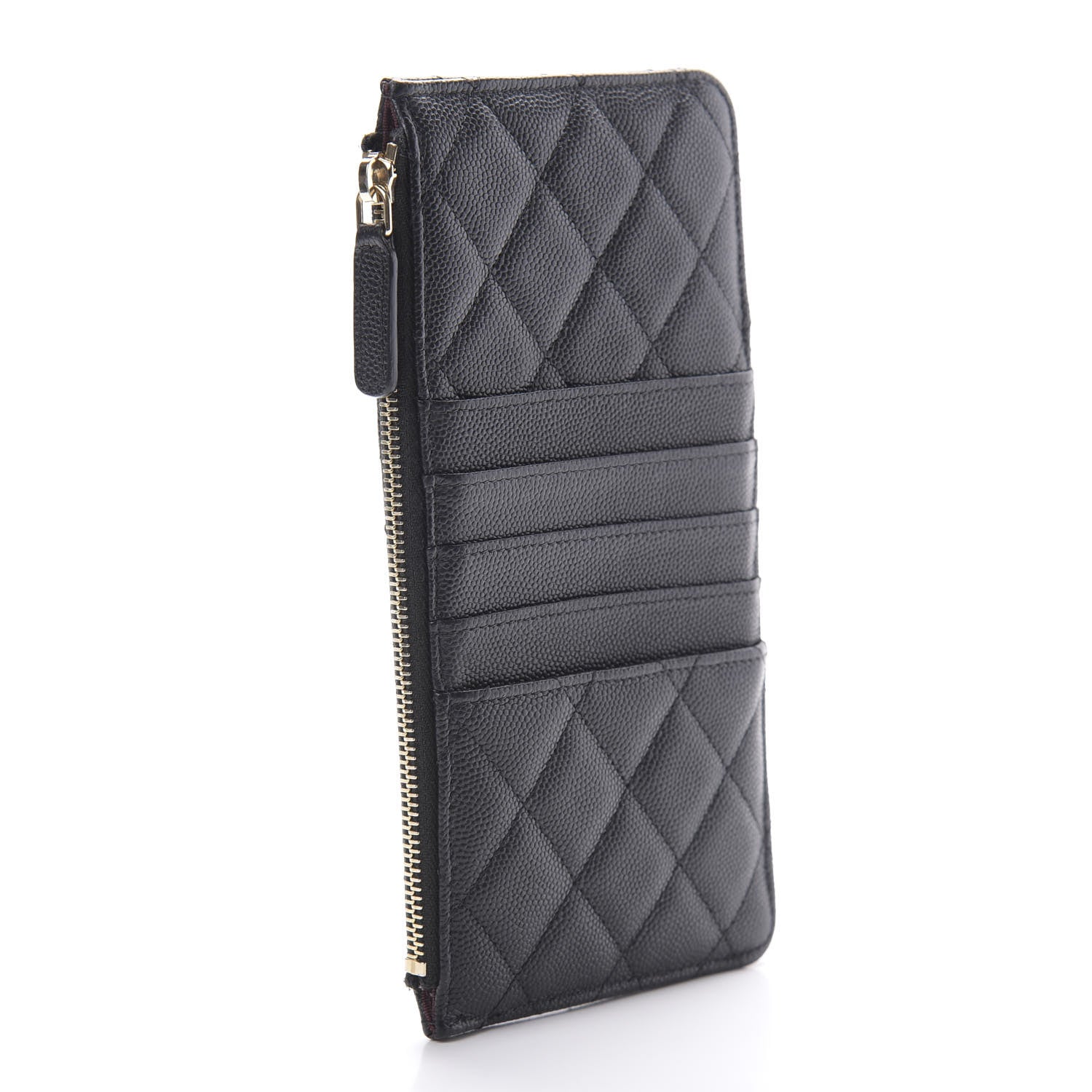 Chanel Caviar Quilted Classic Flat Wallet Pouch Black 3 of 9