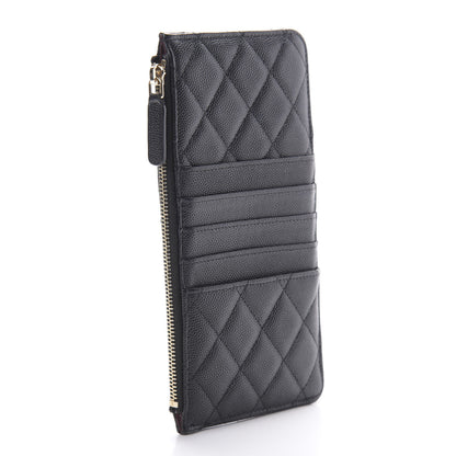 Chanel Caviar Quilted Classic Flat Wallet Pouch Black 3 of 9