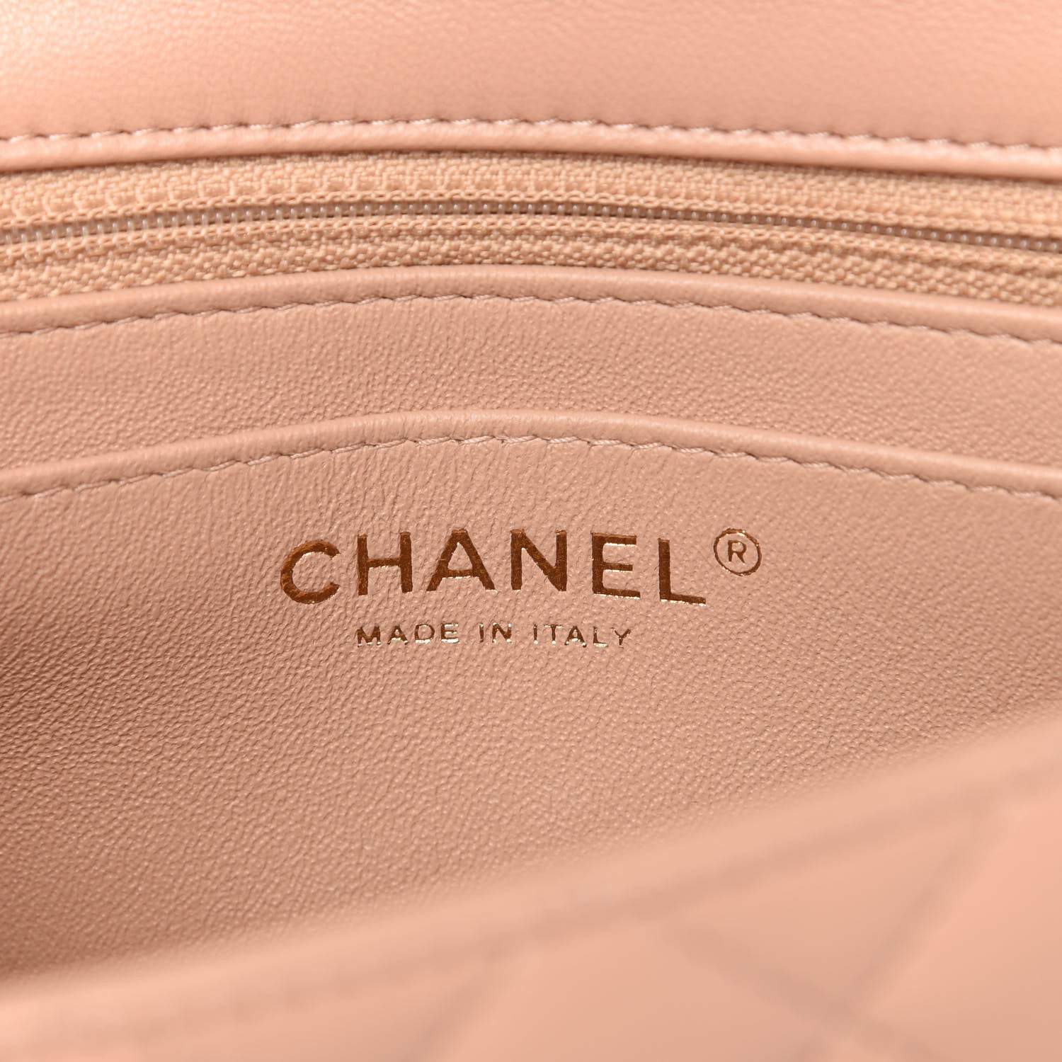 Chanel Lambskin Quilted Mini Rectangular Flap Beige 8 of 10