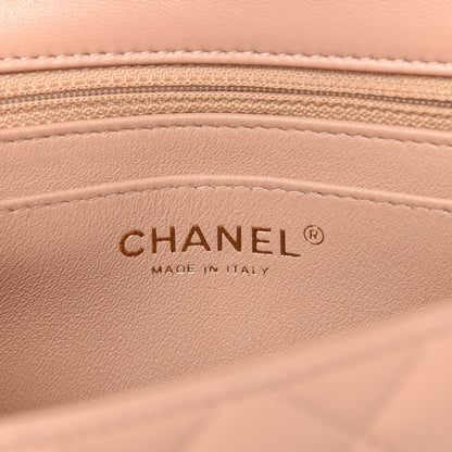 Chanel Lambskin Quilted Mini Rectangular Flap Beige 8 of 10