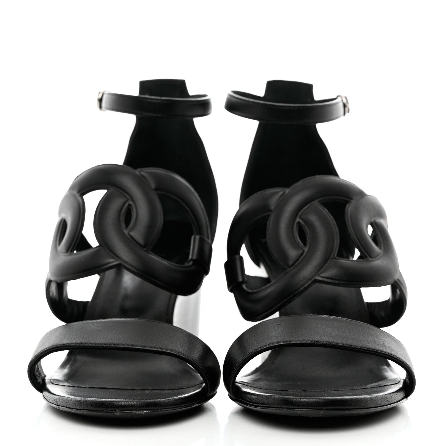 Hermes Nappa Brisbane Wedge Sandals 37 Black 2 of 11
