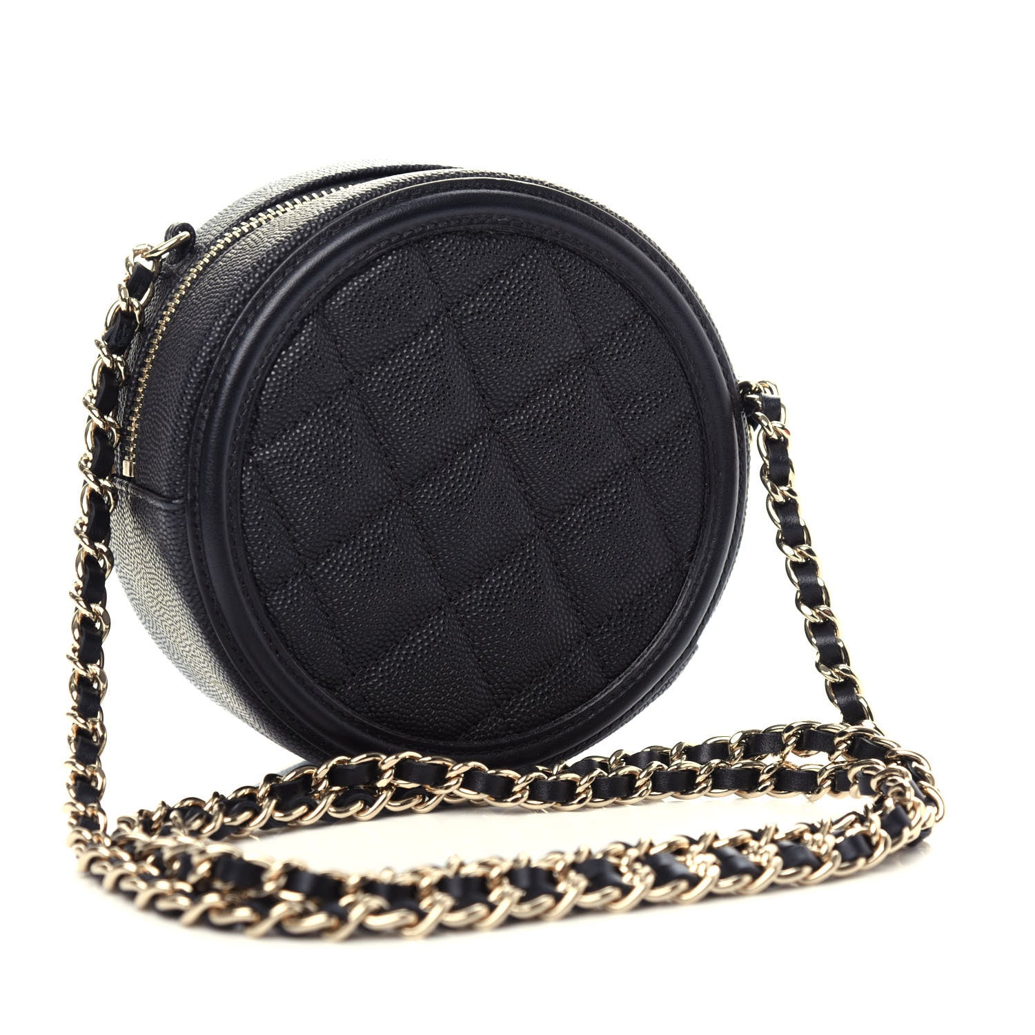 Chanel Caviar Quilted Round Filigree Crossbody Black 3 of 11