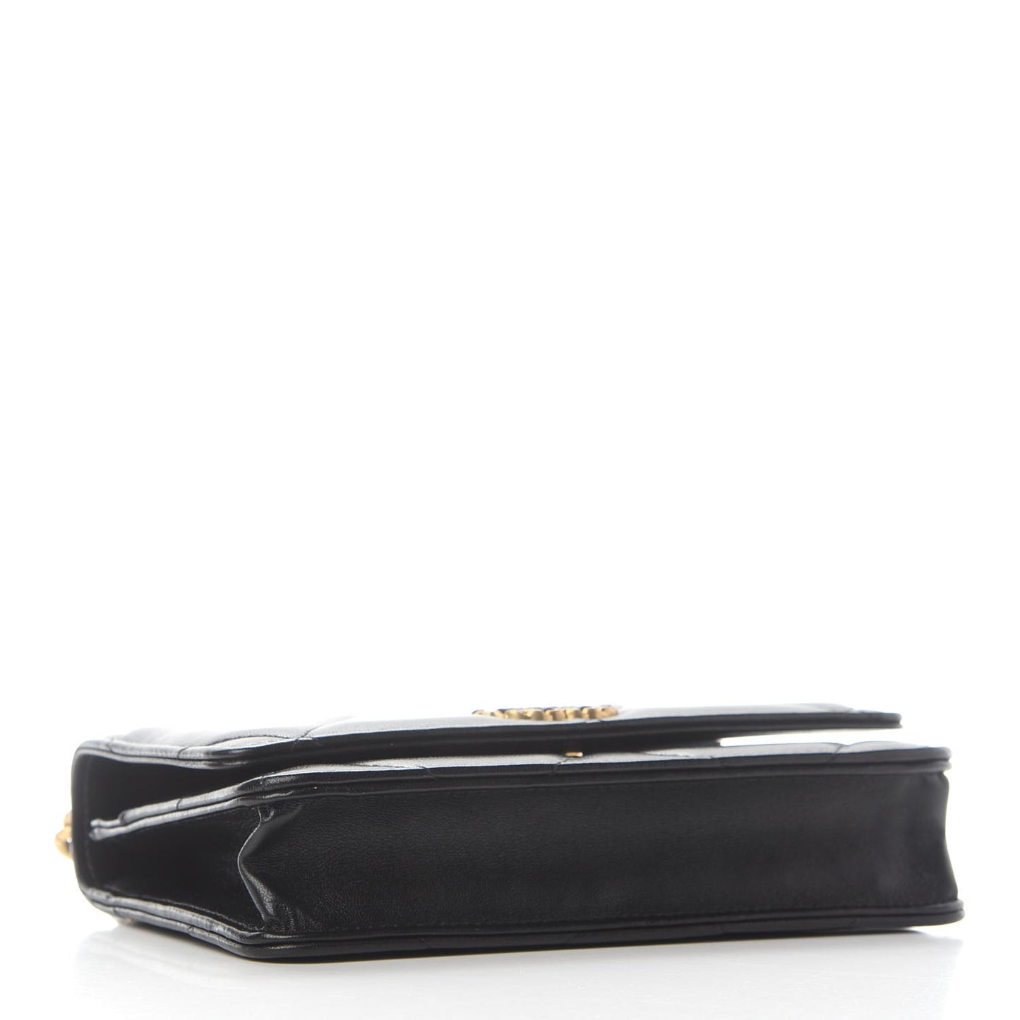 Lambskin Quilted Chanel 19 Wallet On Chain WOC Black