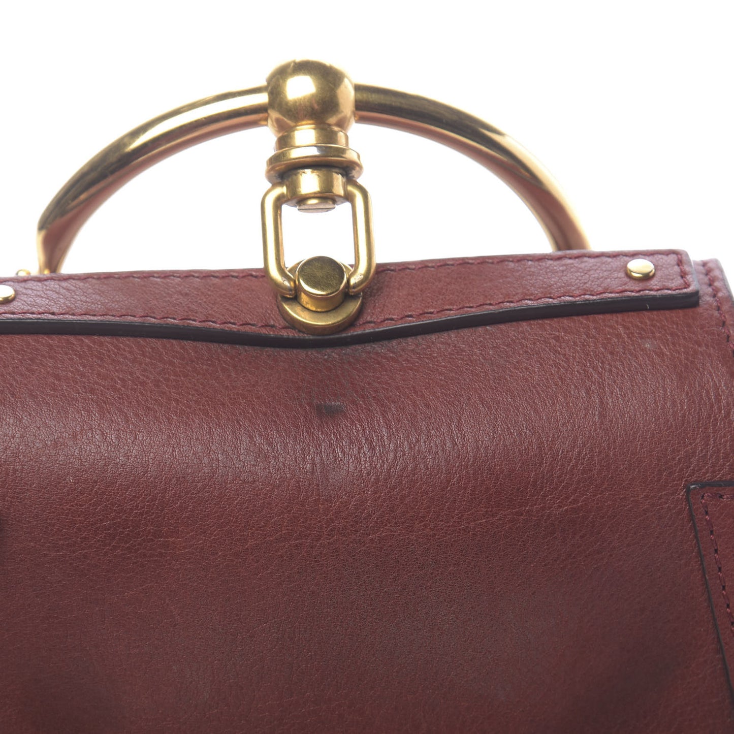 Calfskin Small Nile Bracelet Bag Sienna Red