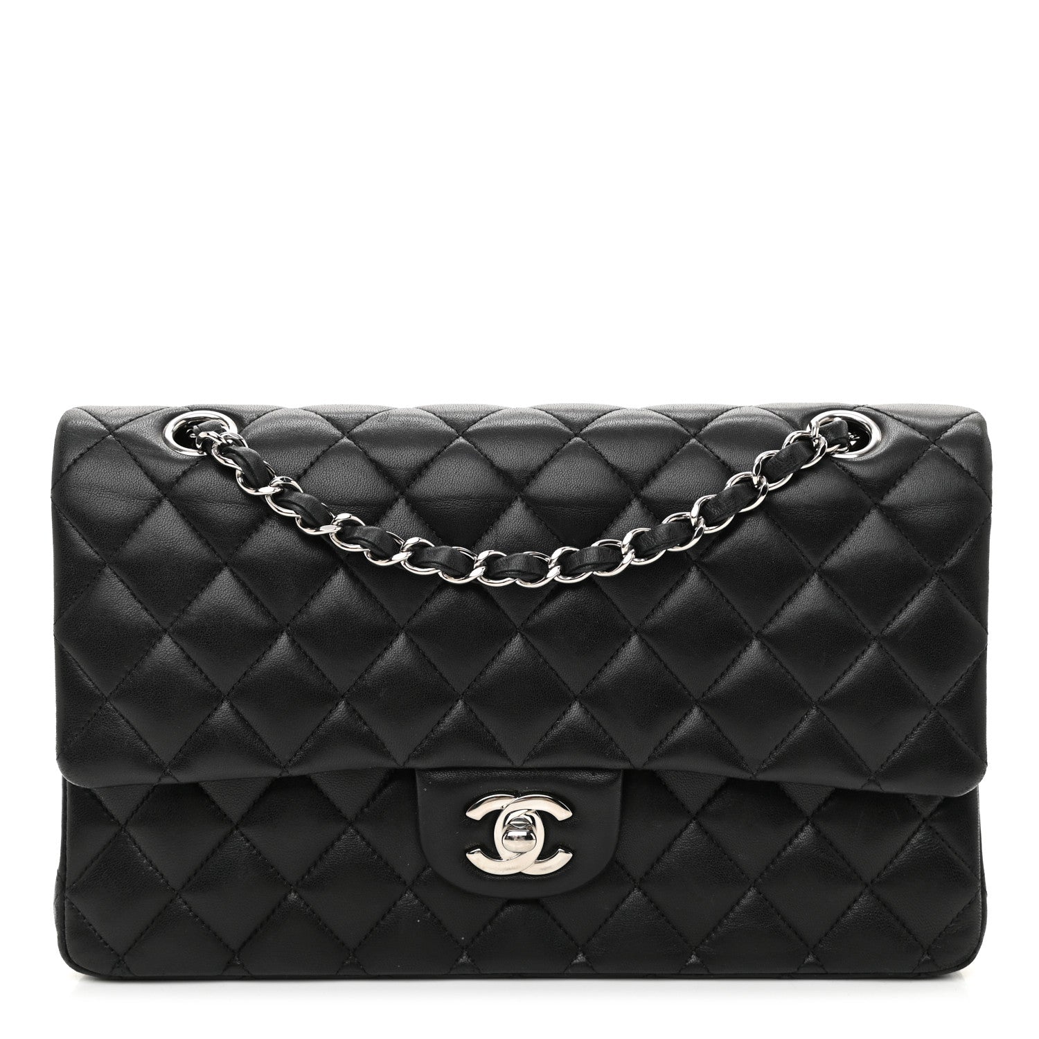 Chanel Lambskin Quilted Medium Double Flap Black 1 of 12