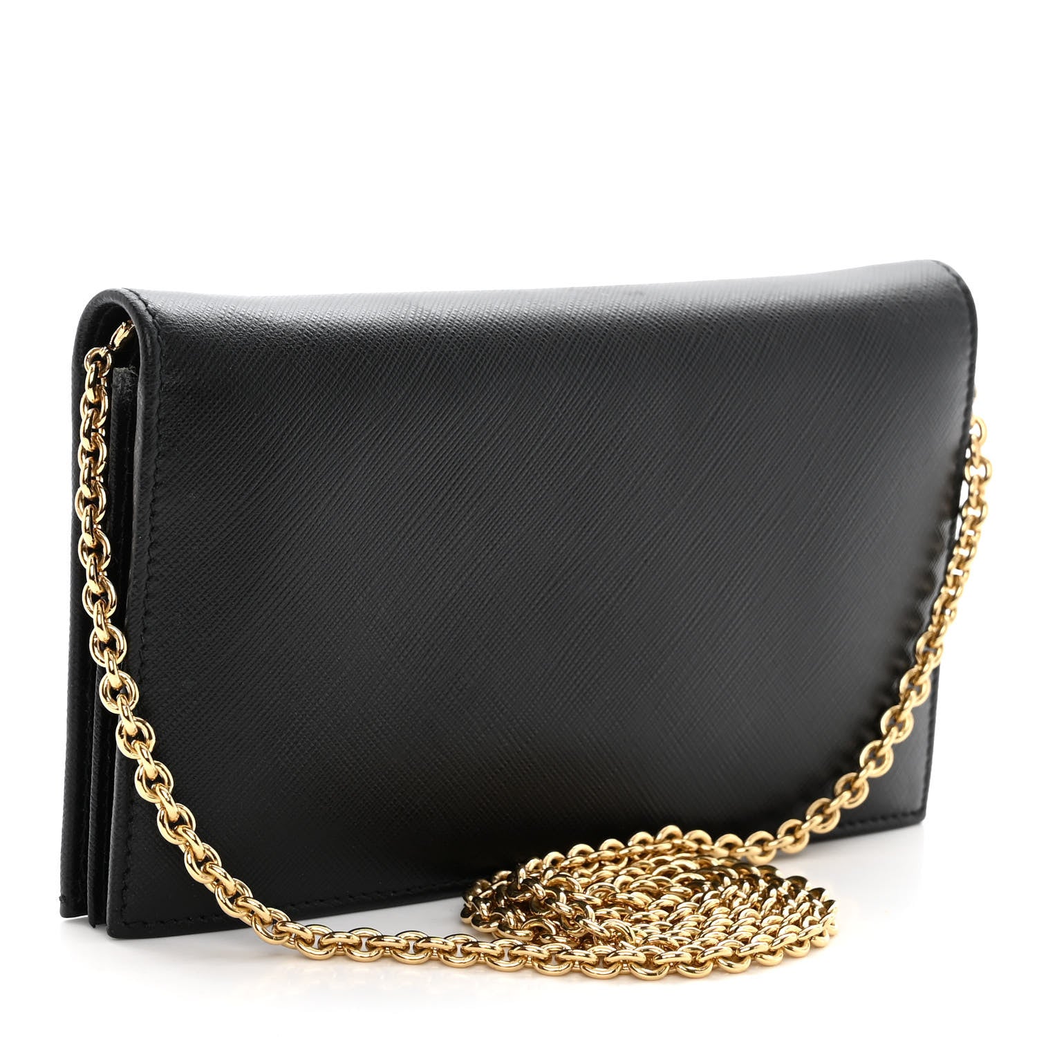 Salvatore Ferragamo Calfskin Vara Wallet On Chain Black 3 of 11