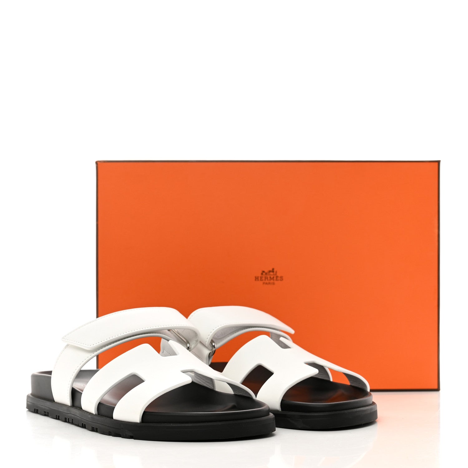 Hermes Calfskin Womens Chypre Sandals 37 White 9 of 9