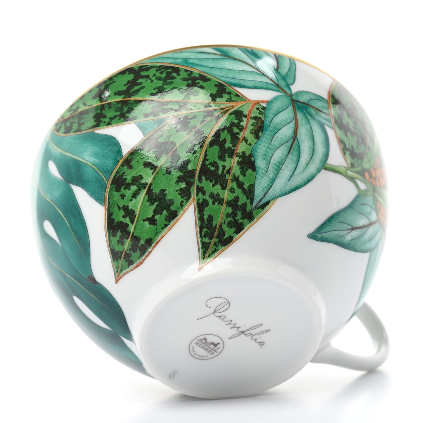 Porcelain Passifolia Tea Cup And Saucer Set Of 2