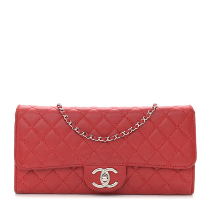 Chanel Lambskin Quilted Chain Clutch Flap Red 1 of 14