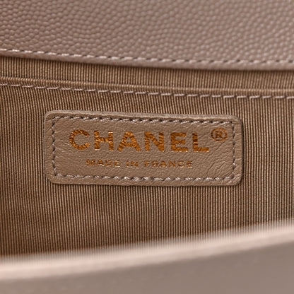 Chanel Caviar Quilted Medium Boy Flap Beige 5 of 9