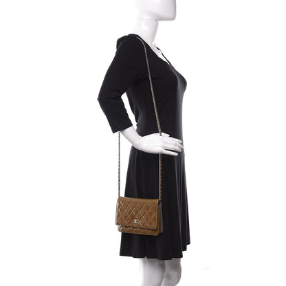 Chanel Patent Quilted Wallet On Chain WOC Brown 2 of 13