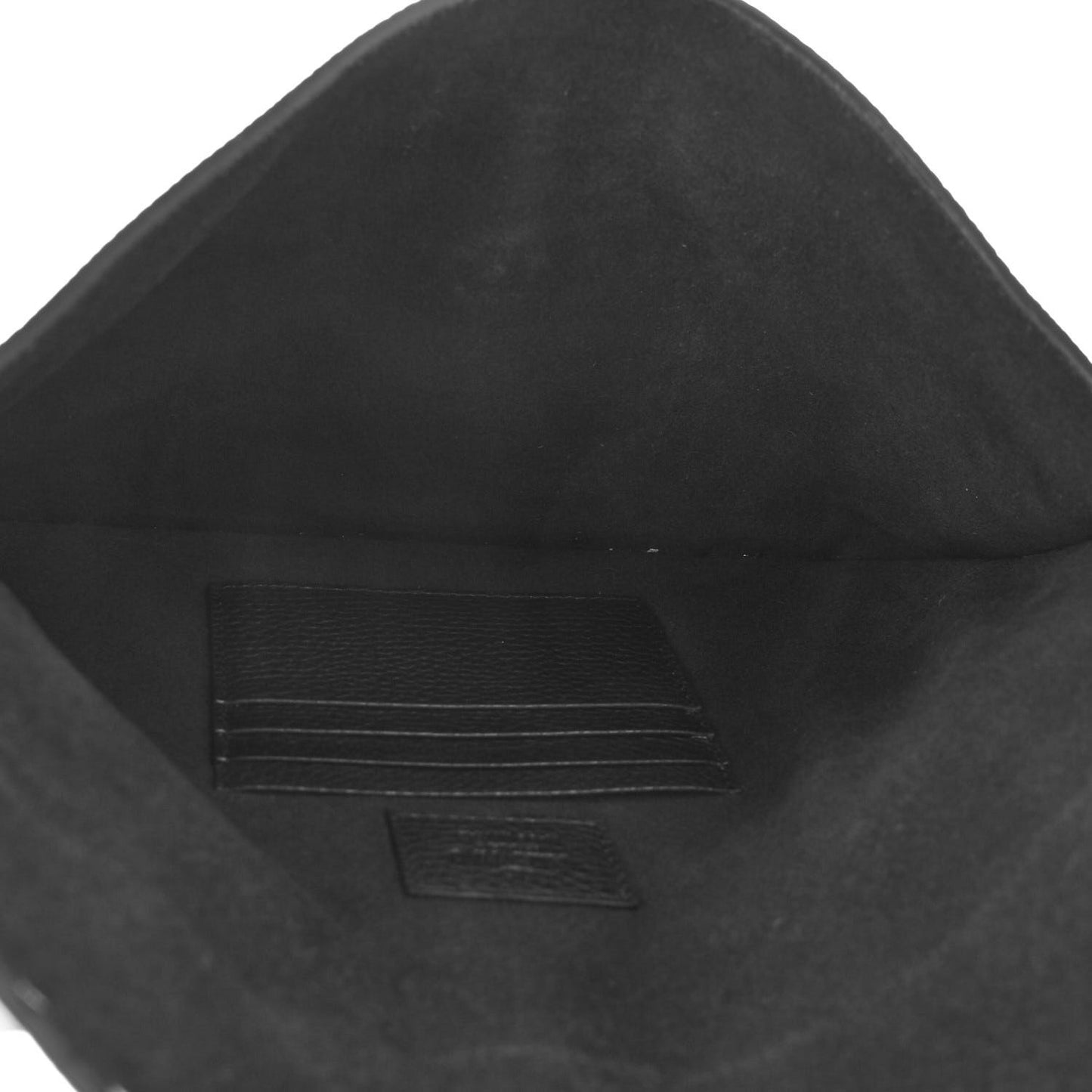 Pebbled Calfskin Large Rockstud Envelope Clutch Black