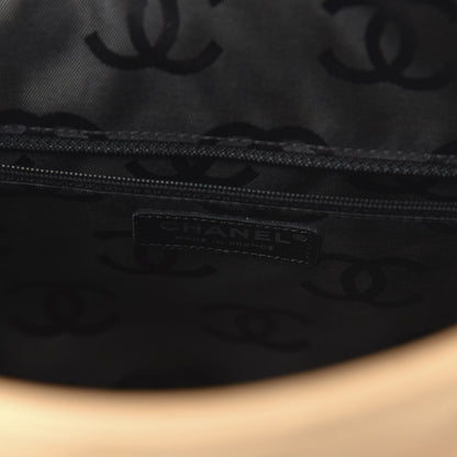 Chanel Calfskin Quilted Large Cambon Flap Beige Black 8 of 10