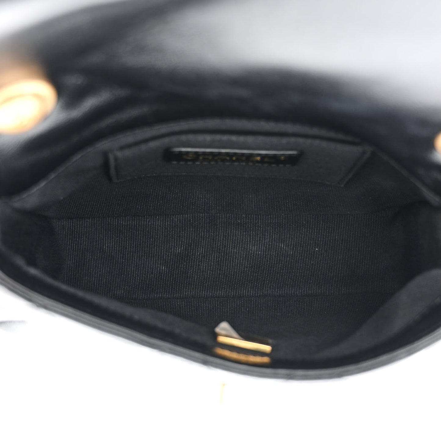 Lambskin Quilted Mini Lacquered Chain Flap Black