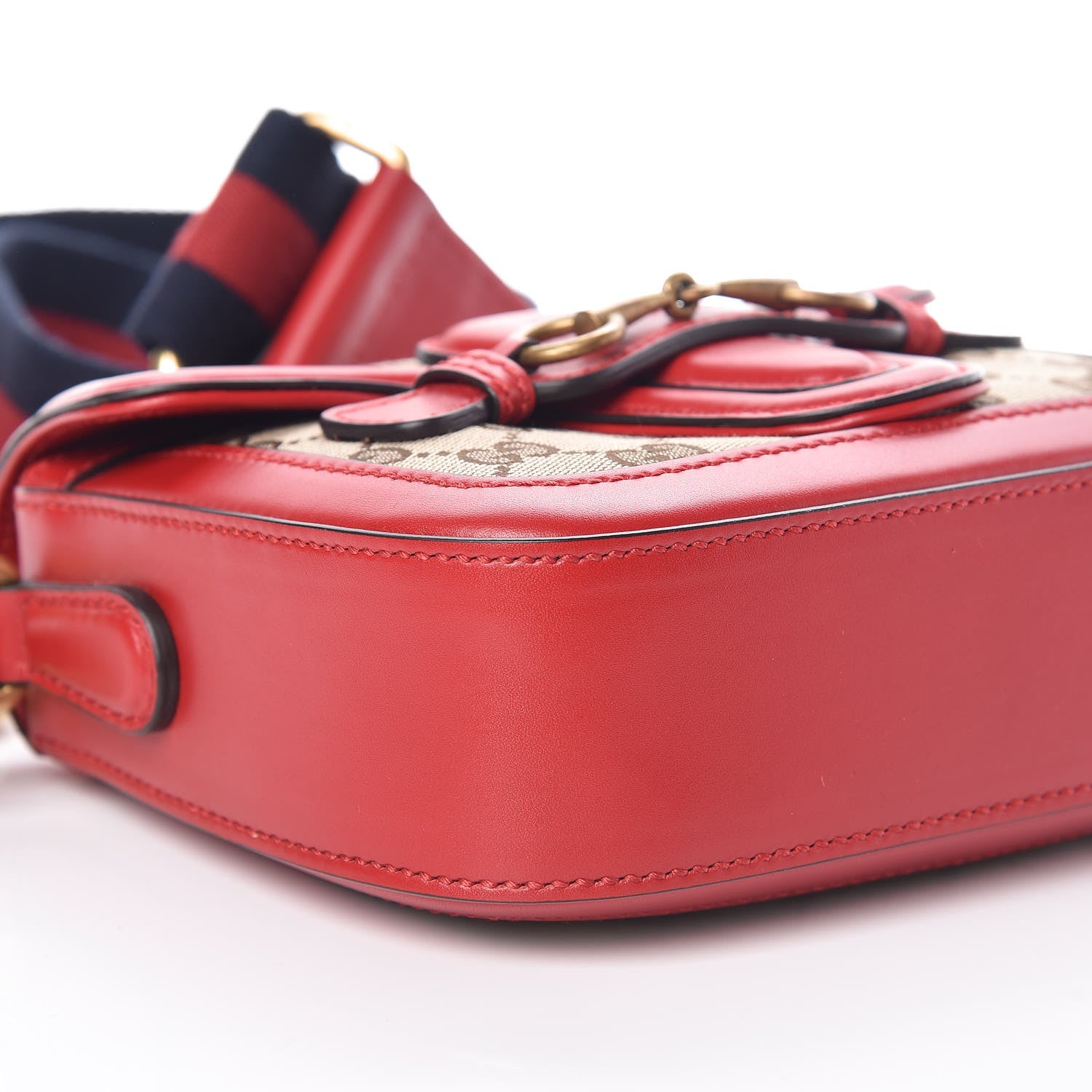 Gucci Monogram Ruinart Calfskin Small Lady Web Shoulder Bag Beige Ebony Hibiscus Red 5 of 9