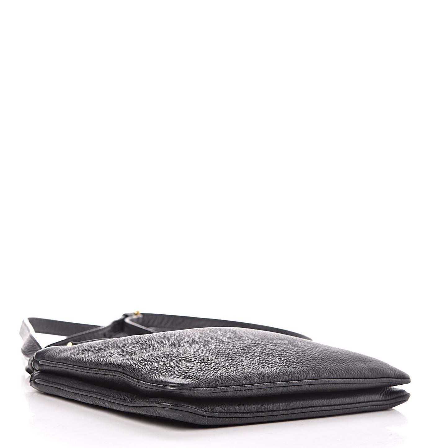 Vitello Phenix Double Zip Crossbody Bag Black