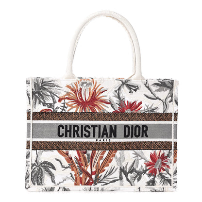 Christian Dior Canvas Embroidered Medium Camouflage Flowers Book Tote Latte Multicolor 1 of 10