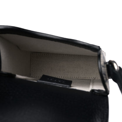 Gucci GG Supreme Monogram Textured Dollar Calfskin Mini Horsebit 1955 Crossbody Bag Beige Blue 5 of 9