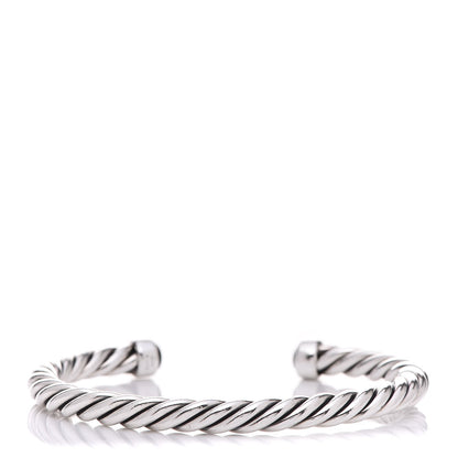 David Yurman Sterling Silver Onyx 6mm Cable Classic Cuff Bracelet 3 of 4