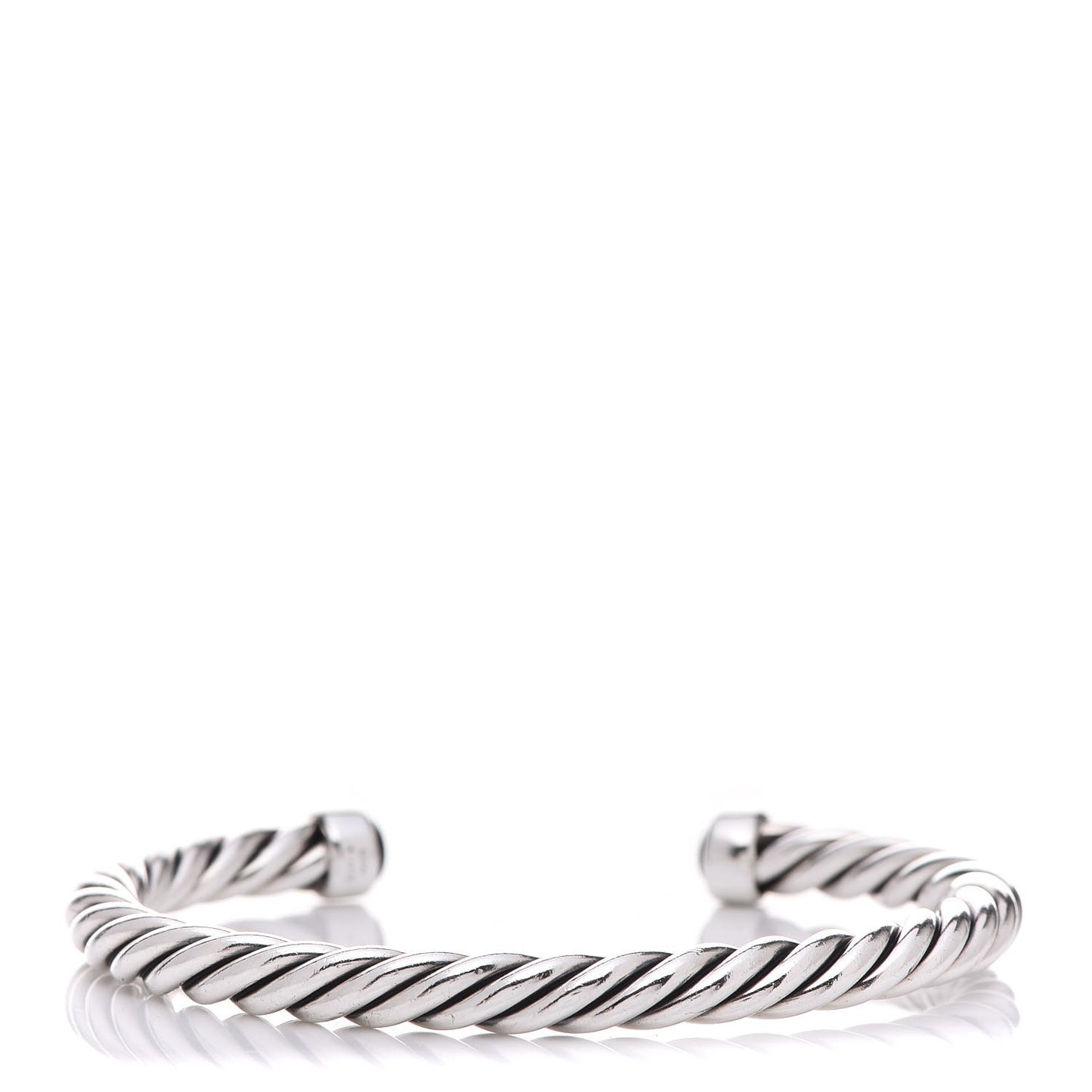 Sterling Silver Onyx 6mm Cable Classic Cuff Bracelet