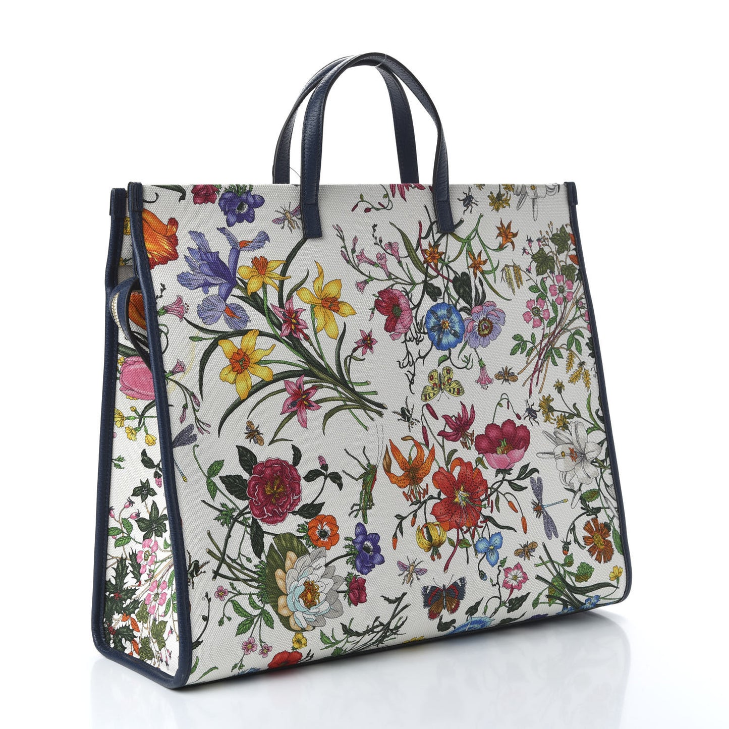 Canvas Large Flora Tote Navy Multicolor