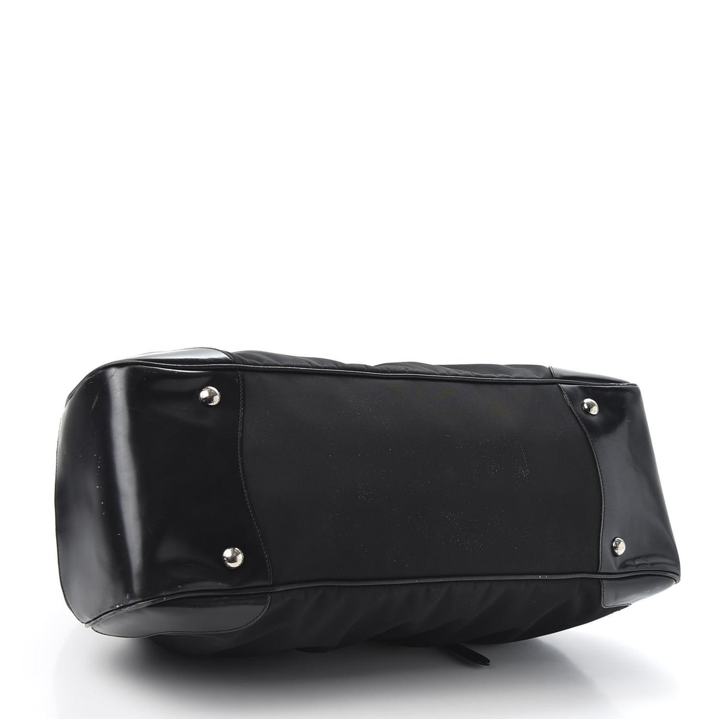 Tessuto Nylon Calfskin Frame Satchel Black