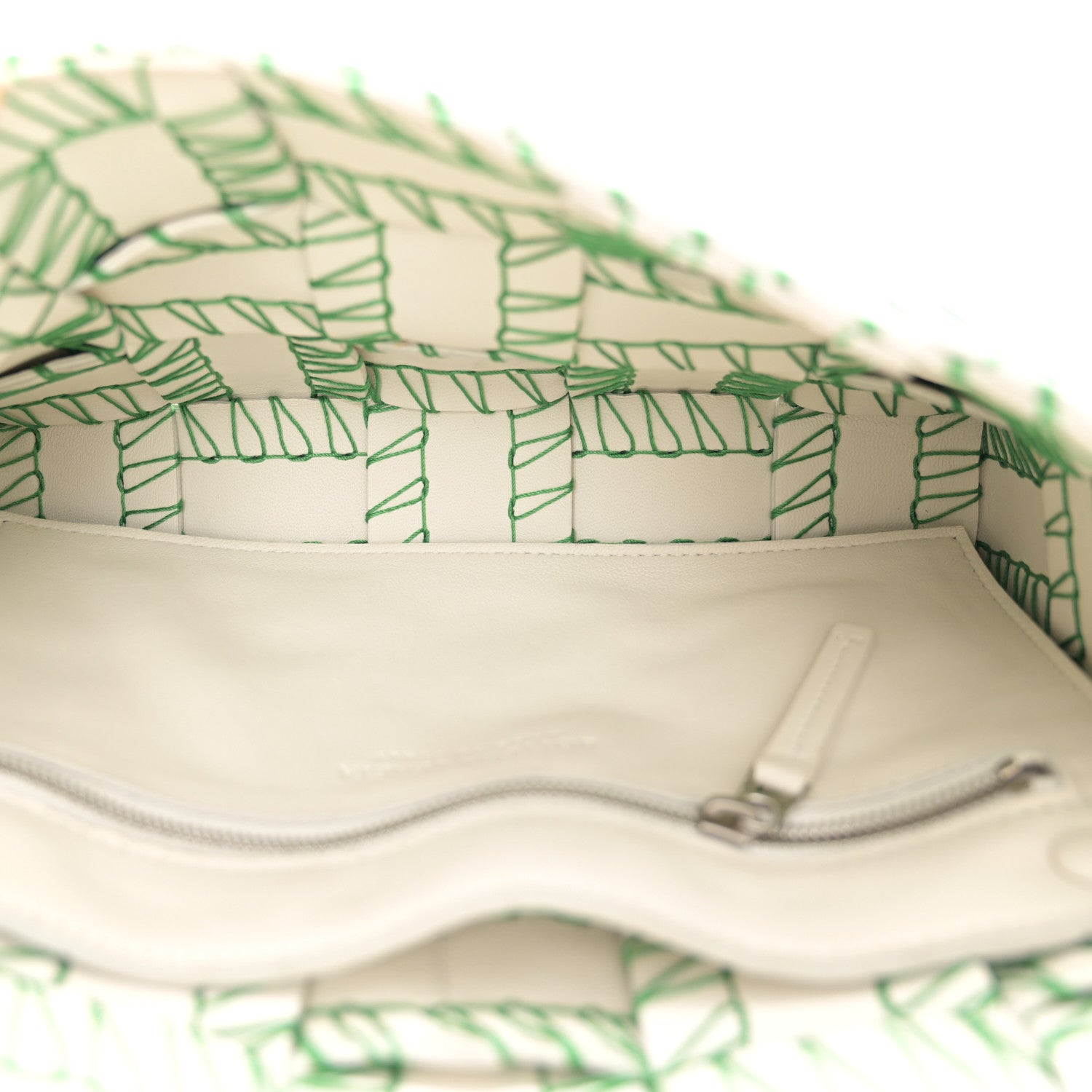 Bottega Veneta Lambskin Maxi Intreccio Overlock Stitched Cassette Crossbody Bag White Parakeet 5 of 11