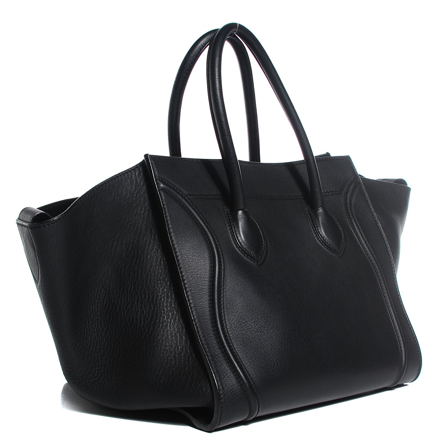 Celine Supple Calfskin Medium Phantom Luggage Black 3 of 9