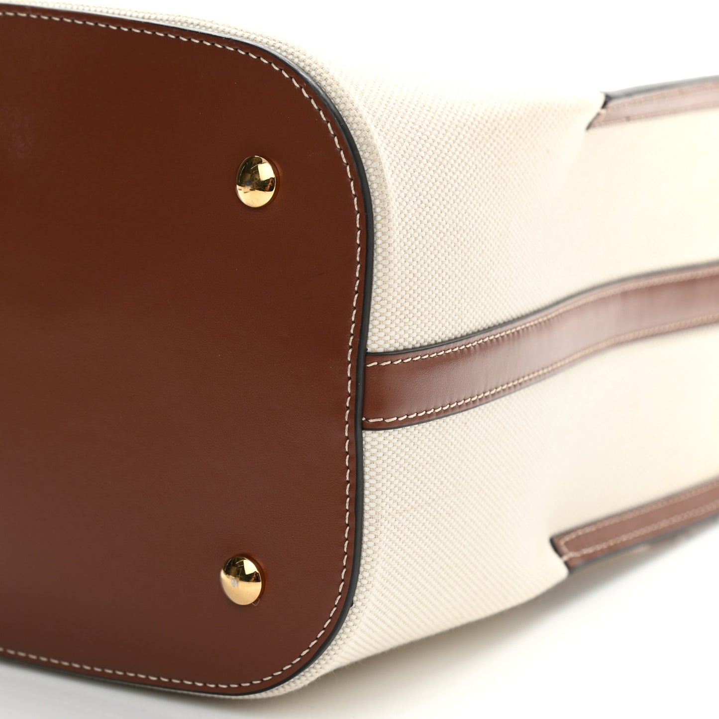 Canvas Cotton Small Peggy Bucket Bag Natural Gold