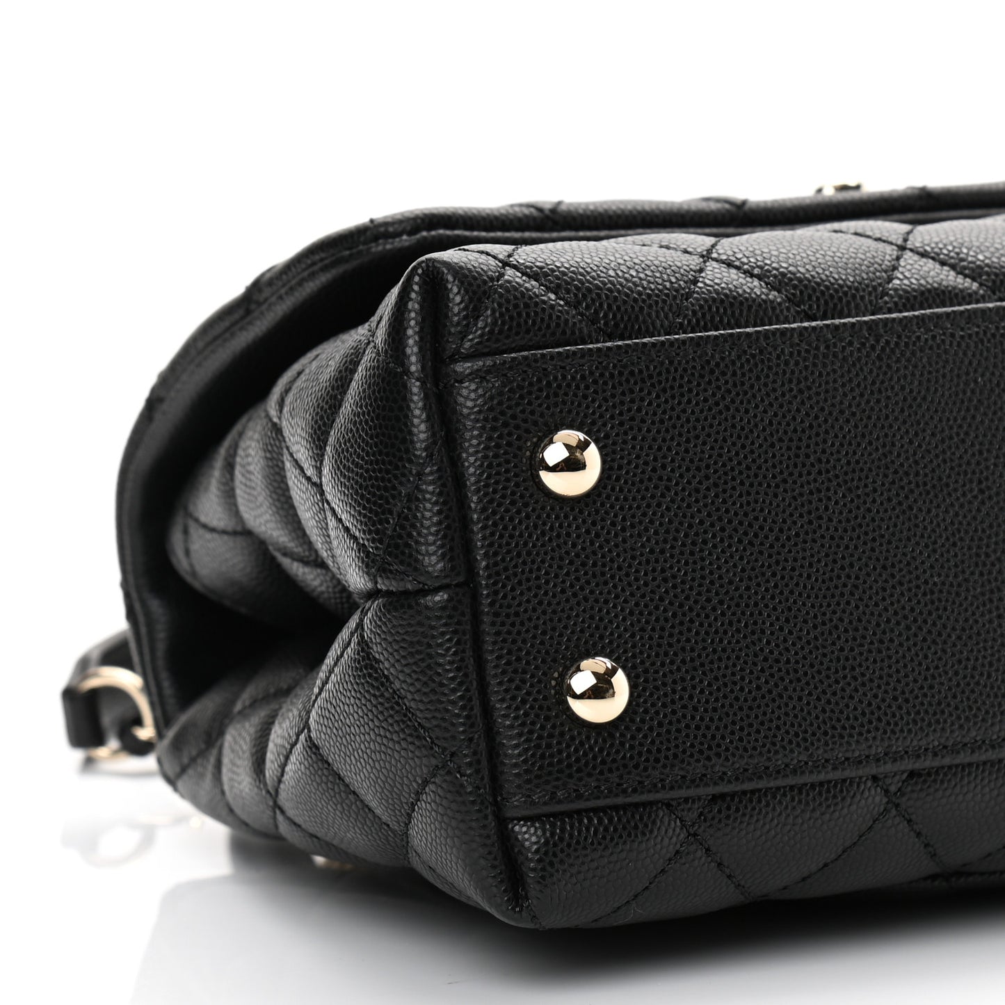 Caviar Quilted Mini Coco Handle Flap Black