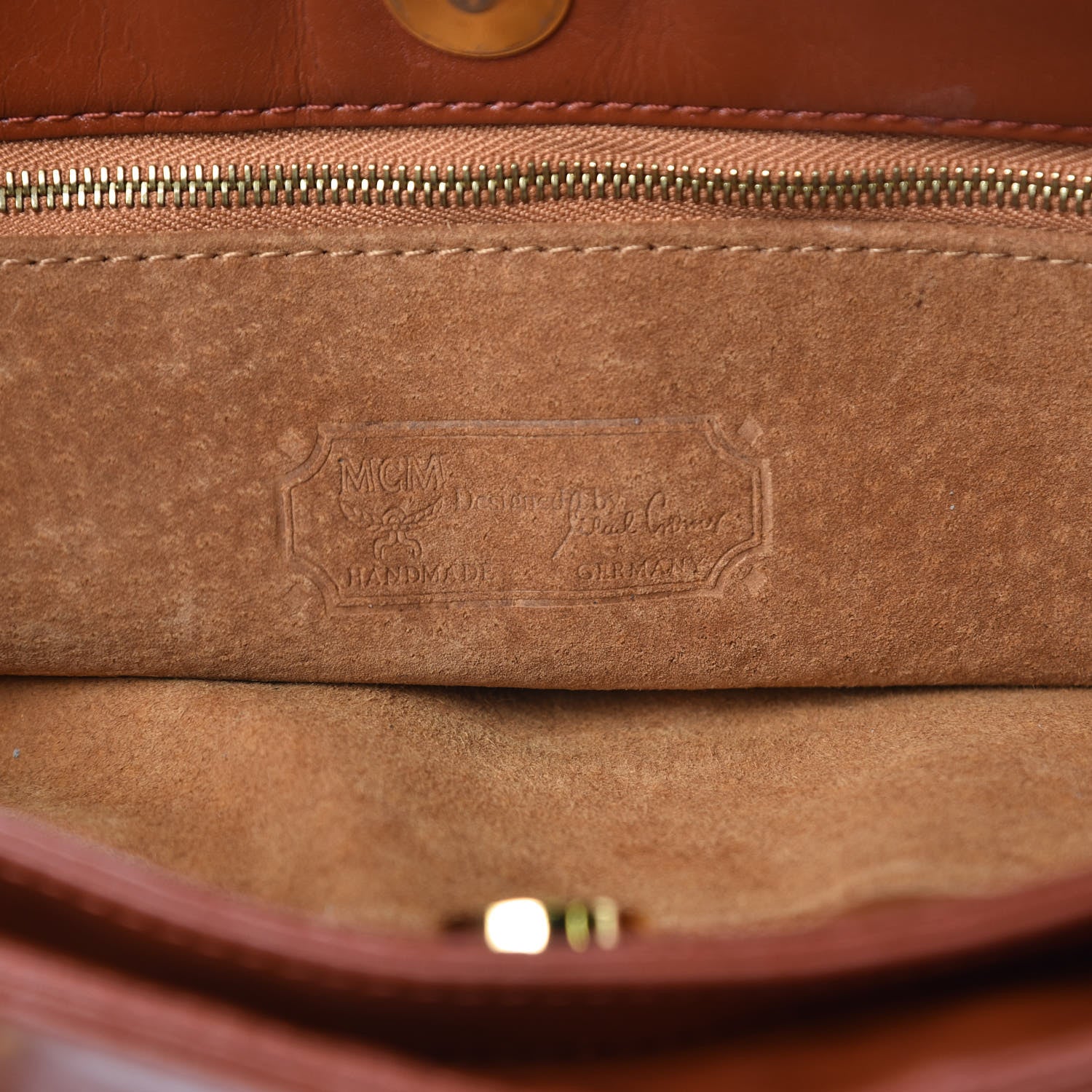 MCM Visetos Shopping Tote Cognac 7 of 10