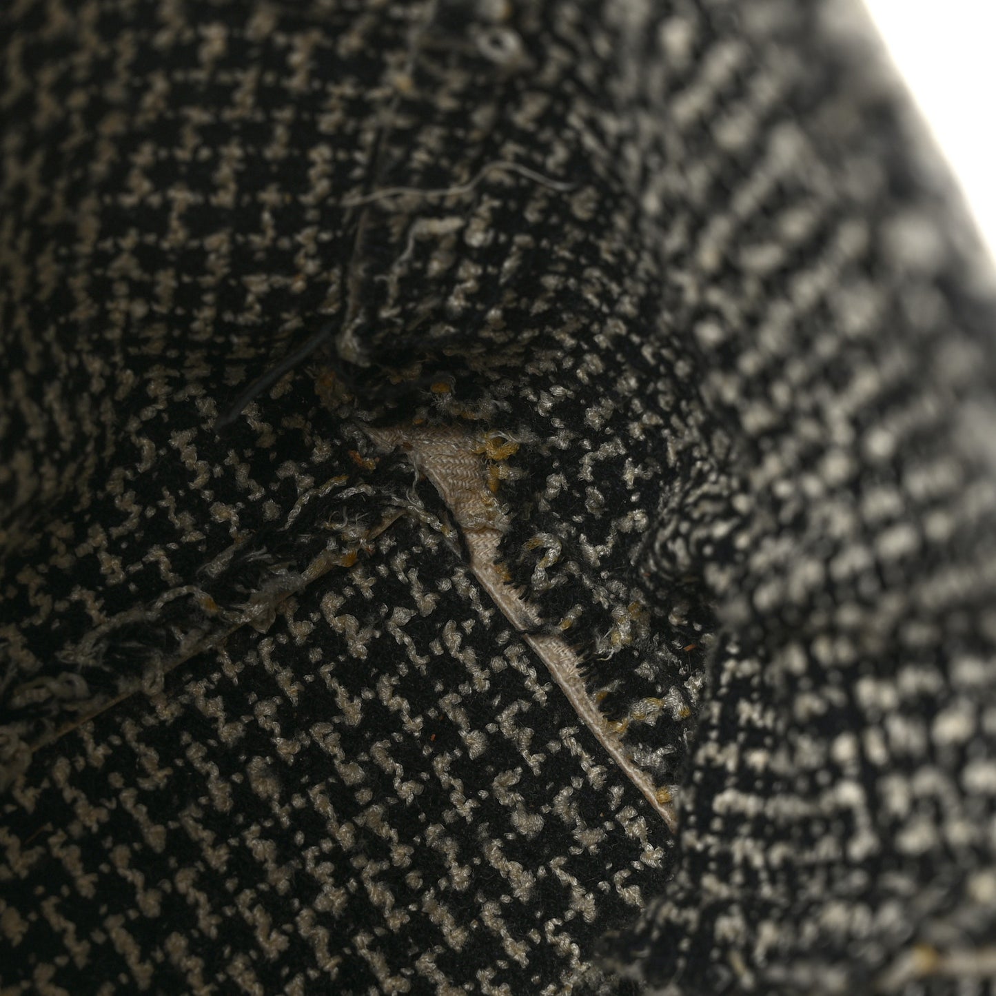 Glazed Calfskin Tweed Tweedy Shopping Tote White