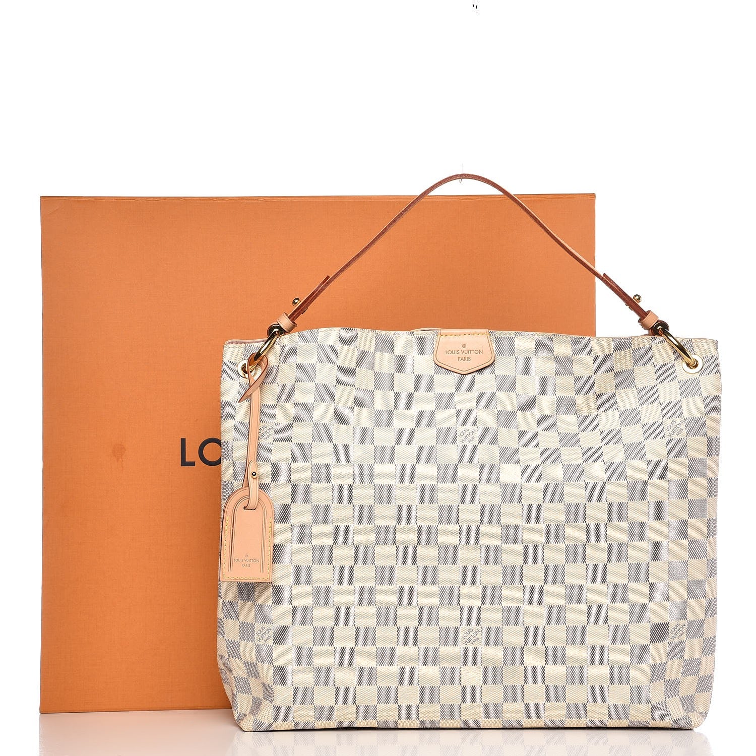 Louis Vuitton Damier Azur Graceful MM Rose Ballerine 10 of 10