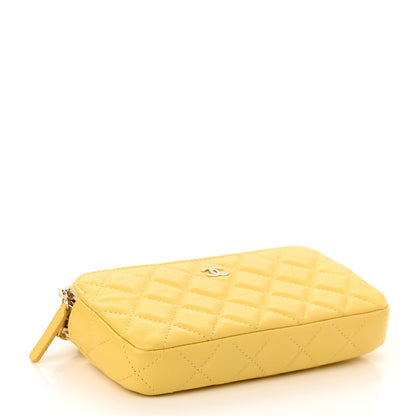Chanel Caviar Quilted Small Clutch With Chain Yellow 4 of 13