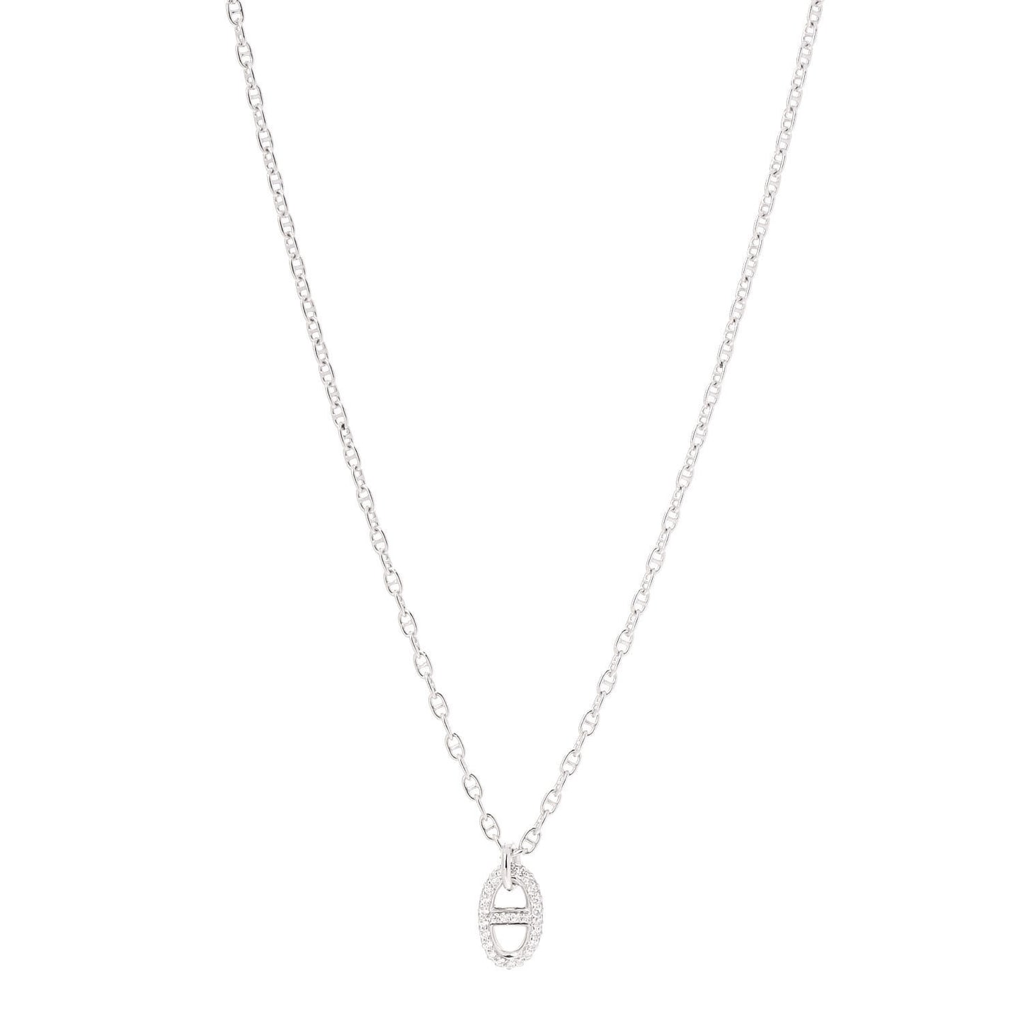 18K White Gold Diamond New Farandole Pendant Necklace