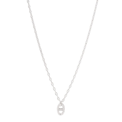 Hermes 18K White Gold Diamond New Farandole Pendant Necklace 1 of 5