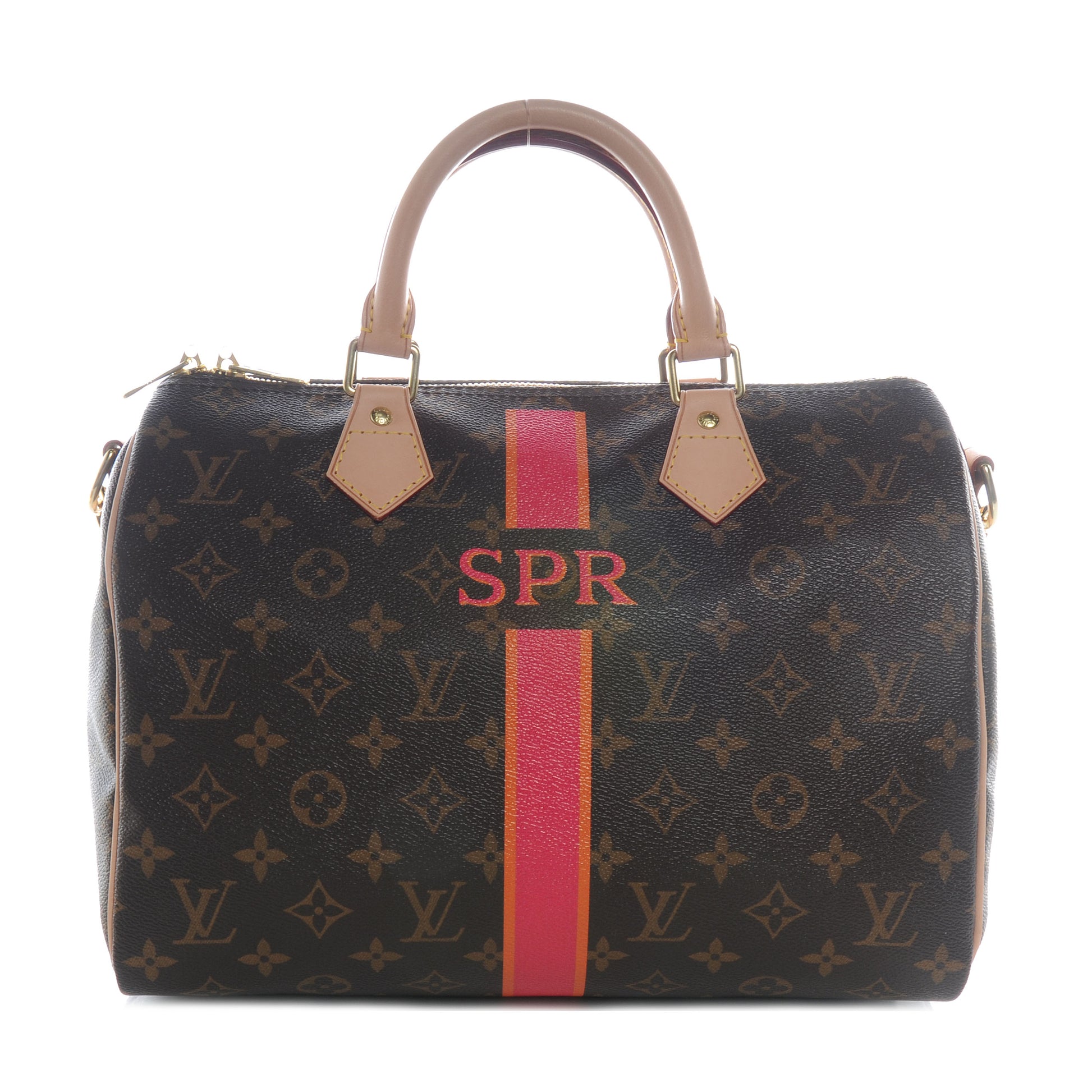 Louis Vuitton Mon Monogram Speedy Bandouliere 30 Fuchsia and Orange 1 of 8
