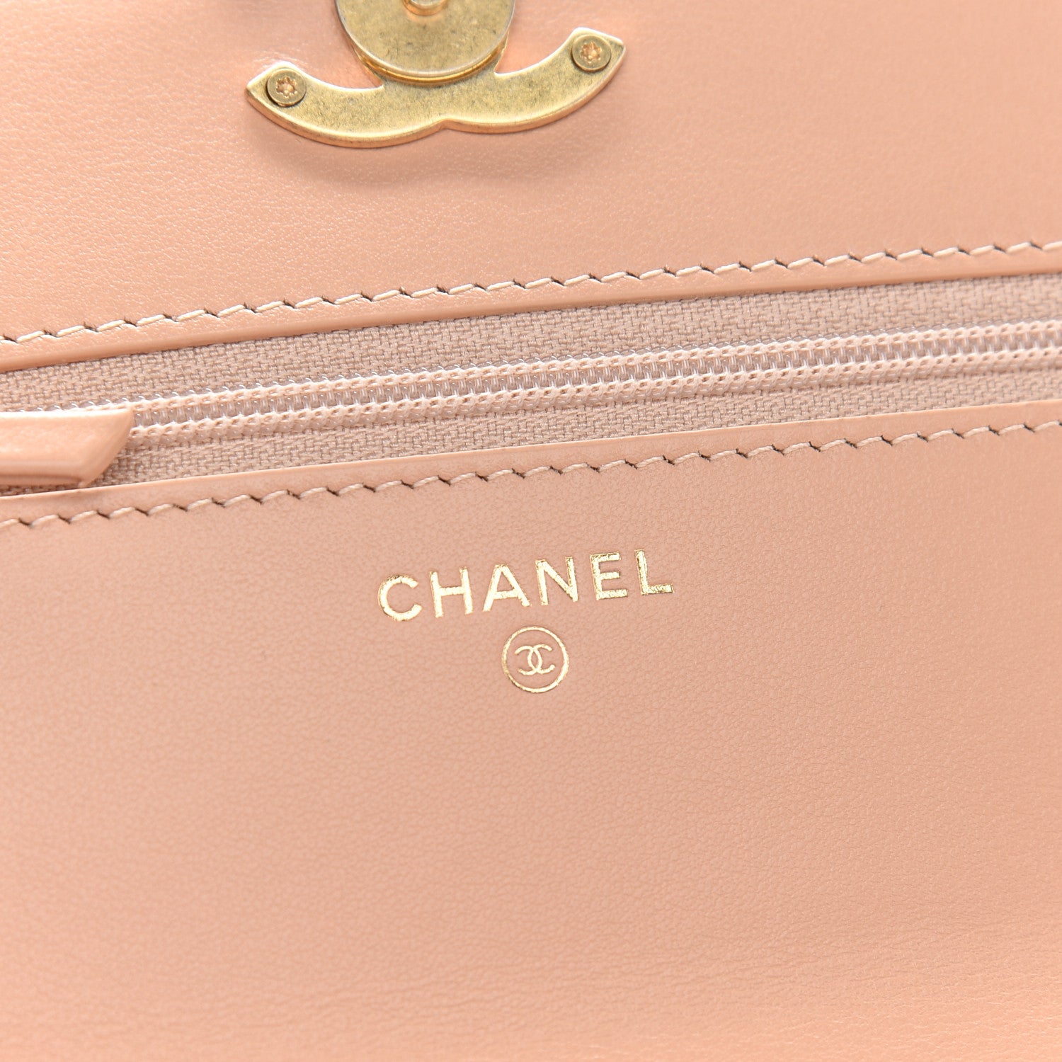 Chanel Calfskin Quilted Perfect Fit Wallet On Chain WOC Beige 6 of 10