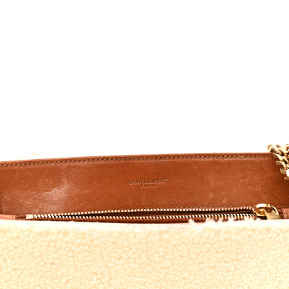 Saint Laurent Shearling Medium Loulou Shoulder Bag Natural 11 of 13