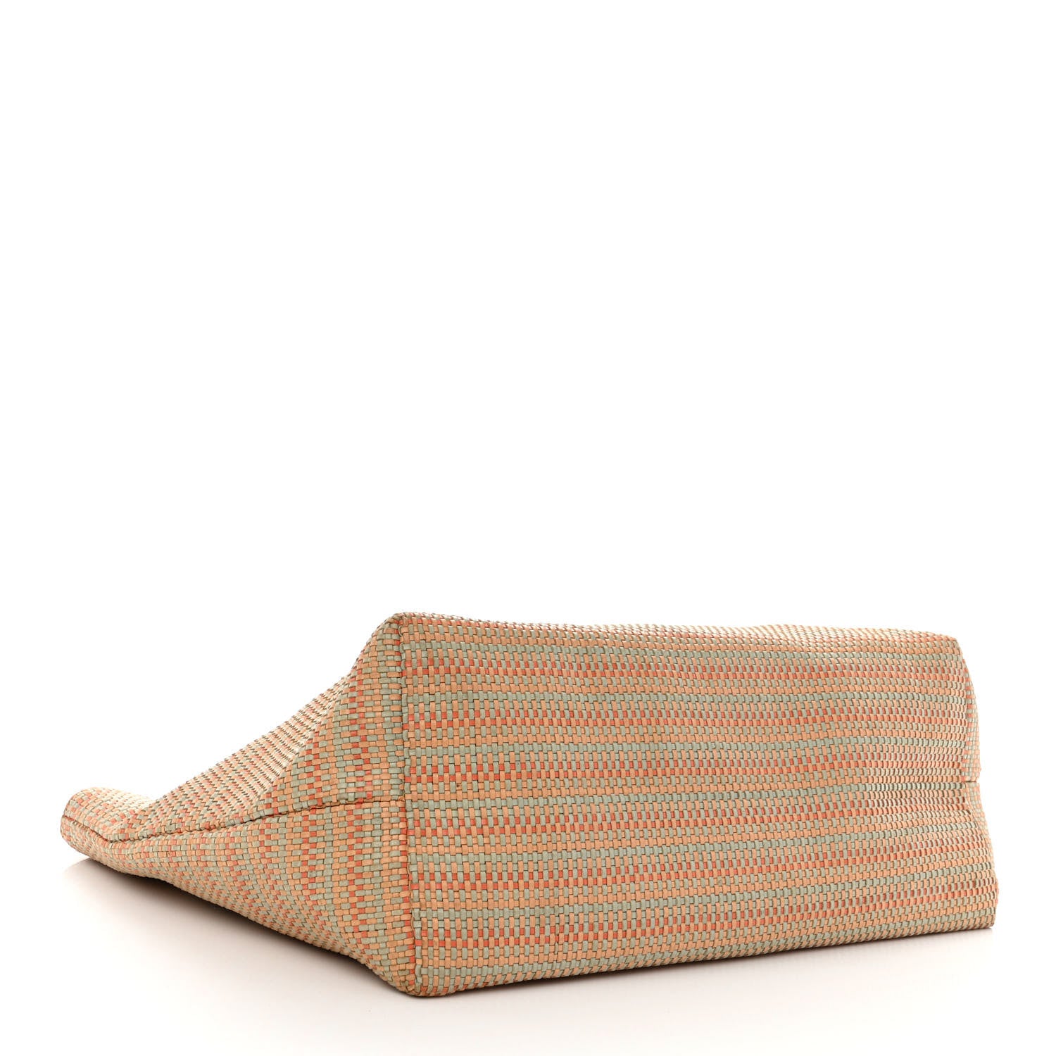Fendi Woven Straw Raffia Roll Tote Orange Multicolor 4 of 16
