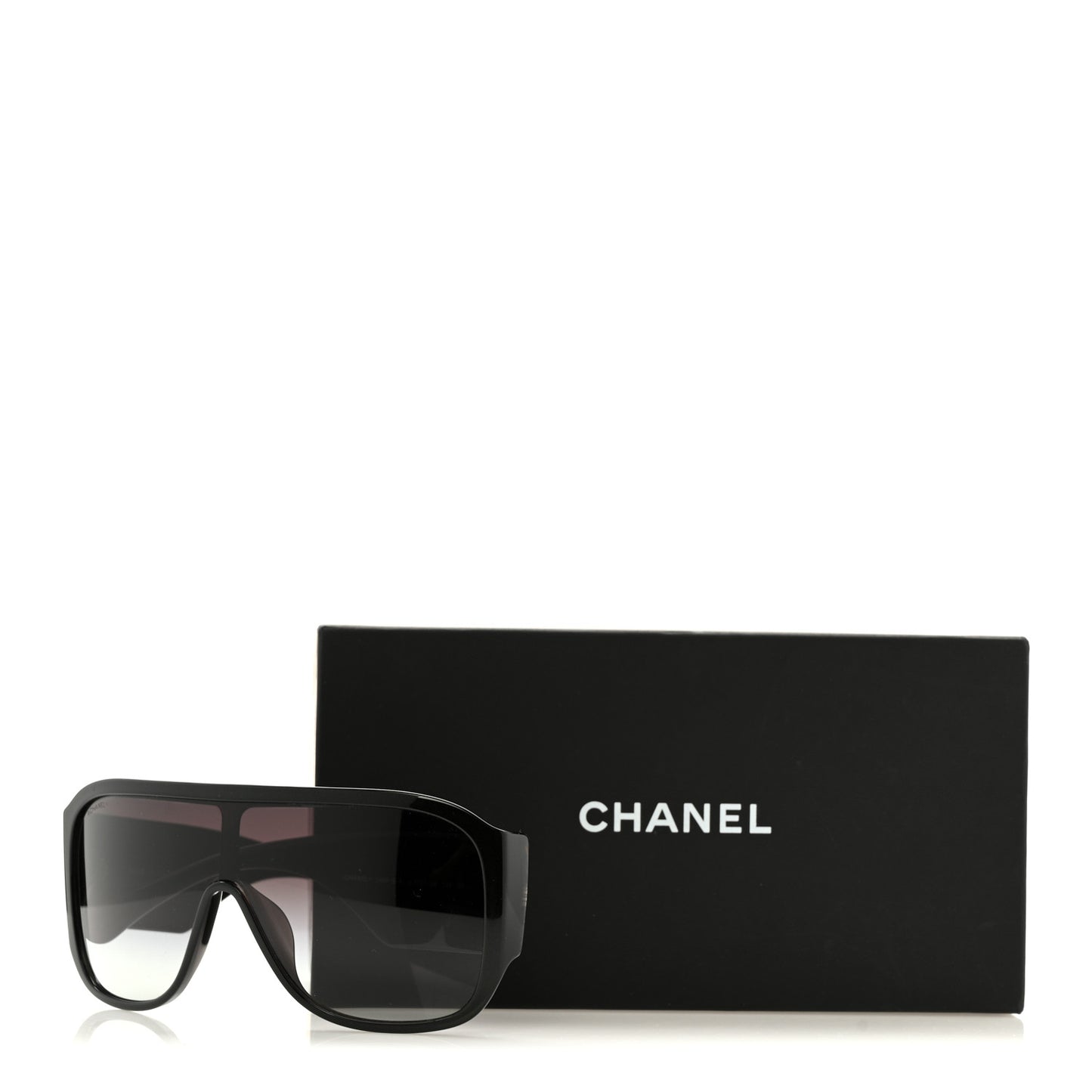 Acetate Crystal CC Shield Sunglasses 5466-B-A Black