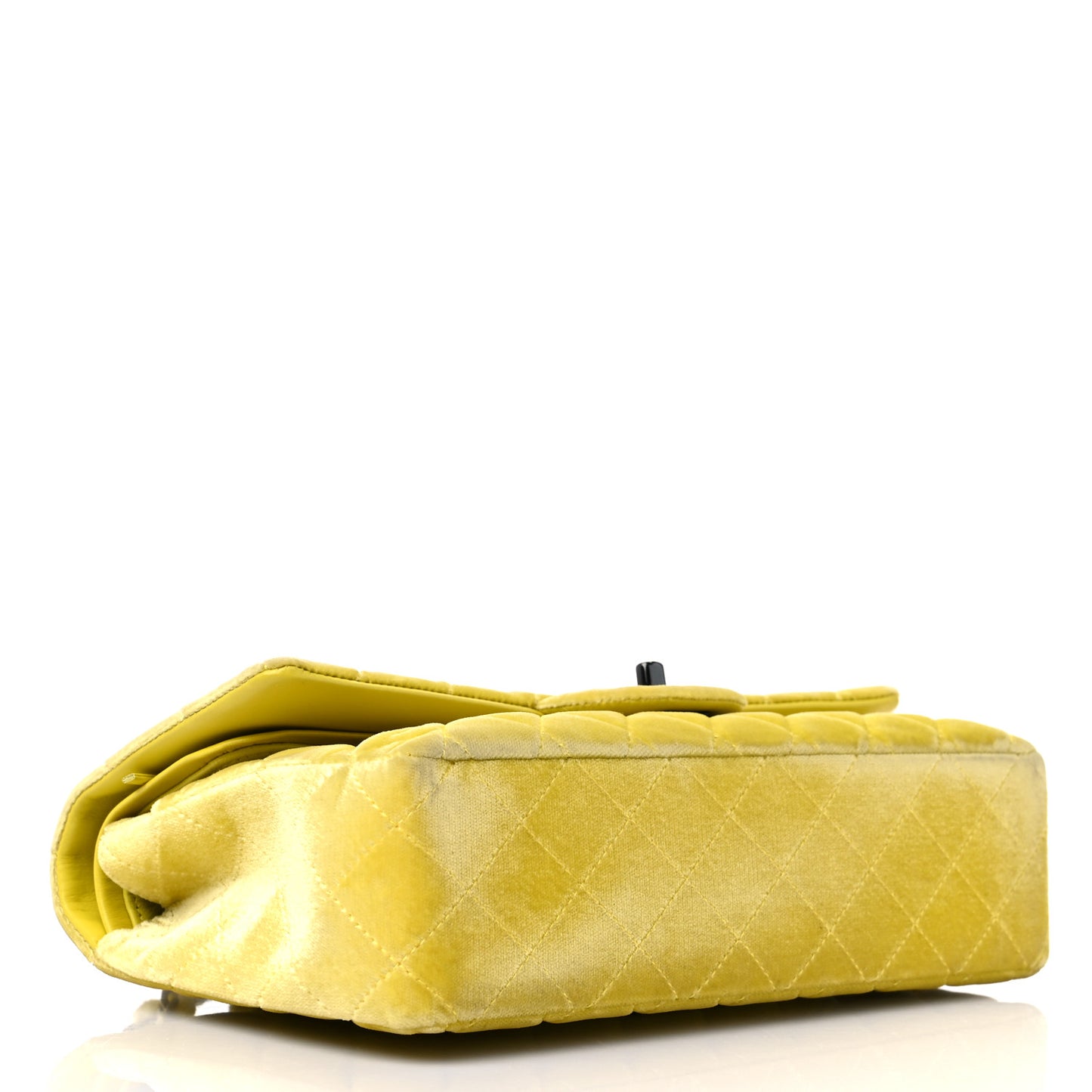 Velvet Quilted Medium Double Flap Yellow