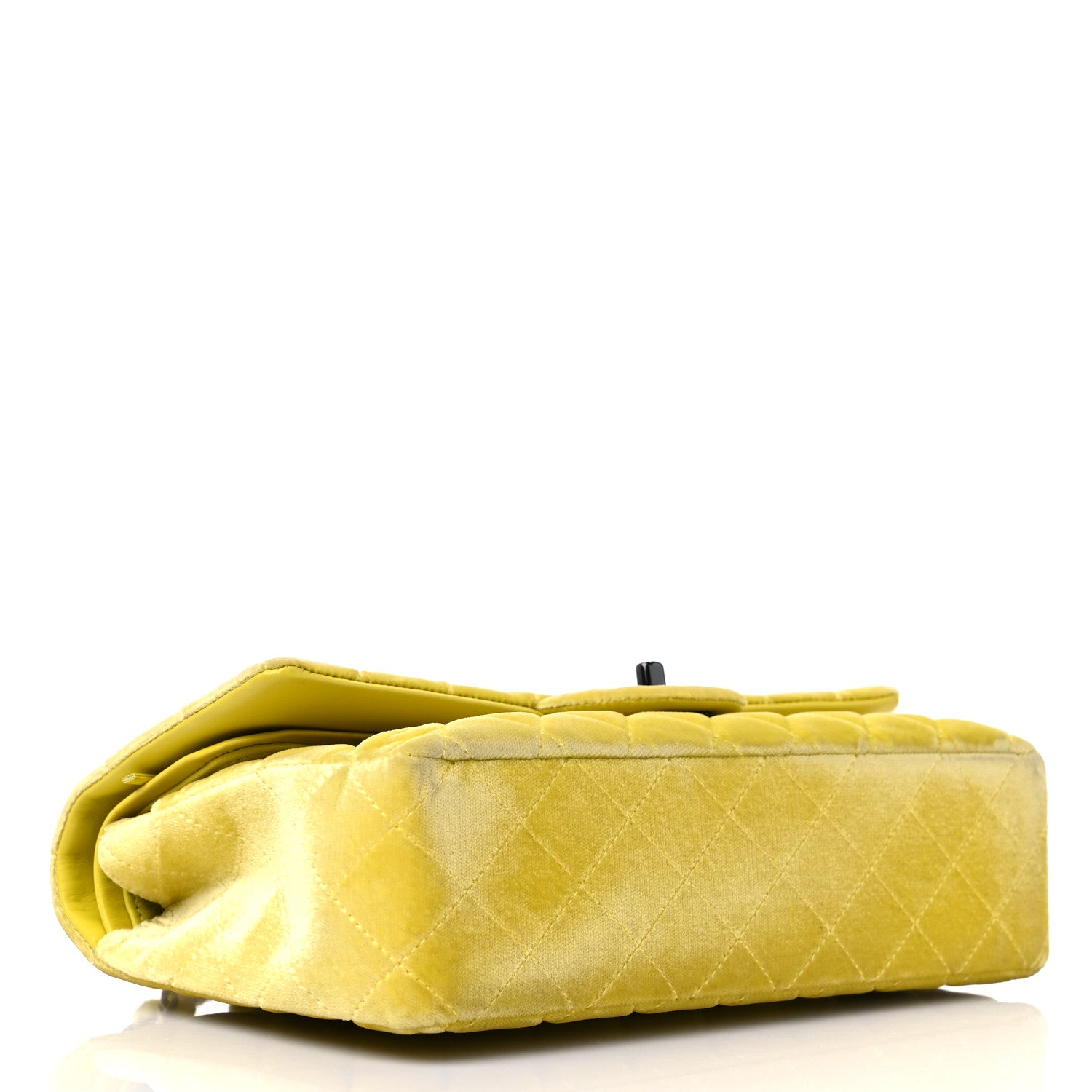 Chanel Velvet Quilted Medium Double Flap Yellow 5 of 13